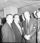 Hubert Humphrey poses with constituents