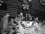Harry S. Truman makes a speech