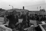 Waving from the car in the 1973 Columbus Day Parade