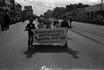 American Legion North Ward Memorial Post 488 contingent marches in the 1973 Columbus Day Parade