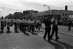 Drum corps marching in the 1973 Columbus Day Parade