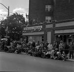 Columbus Day Parade spectators in front of the North Ward Italian Social Club