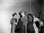 Lady Bird Johnson greets women in a receiving line