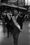 Grand Marshal Peter W. Rodino walks in the 1974 Columbus Day Parade