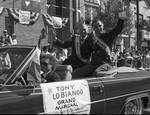 Grand Marshall Tony LoBianco and Ace Alagna ride in the 1990 Columbus Day Parade