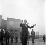 Vice President Hubert Humphrey  makes a speech during a tour 1966 of New Jersey