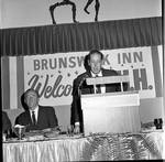 Vice President Hubert Humphrey  at dinner at the Brunswick Inn during 1966 tour of New Jersey