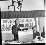 Vice President Hubert Humphrey  delivers a speech at the Brunswick Inn during 1966 tour of New Jersey