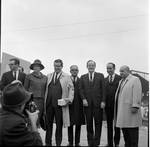 Elizabeth Hughes, Governor Hughes, Vice President Hubert Humphrey  and others pose during 1966 tour of New Jersey