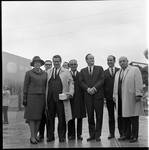 Elizabeth Hughes, Governor Richard Hughes, Vice President Hubert Humphrey  and others pose during 1966 tour of New Jersey
