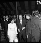 Vice President Hubert Humphrey  poses during 1966 tour of New Jersey