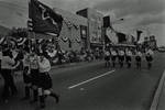 Flags being carried in the 1974 Columbus Day Parade