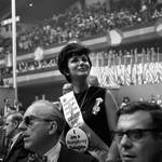 A Hubert Humphrey supporter at the 1968 Democratic National Convention, Chicago, Illinois