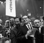 Governor Richard Hughes and other delegates at the 1968 Democratic National Convention, Chicago, Illinois