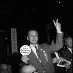 A Hubert Humphrey delegate at the 1968 Democratic National Convention, Chicago, Illinois