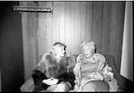 Lorna Luft and friend sit and talk