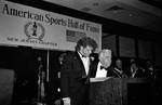 Joe Piscopo and Lou Duva on stage during Italian Sports Hall of Fame at the Sheraton Meadowlands