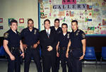 Joe Piscopo with group of Newark Police officers at Boys and Girls Club event