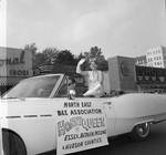 North East Bee Association Honey Queen waves in the 1968 Belleville Columbus Day Parade
