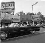 Waving from the car in the 1968 Belleville Columbus Day Parade