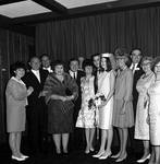 Eydie Gorme and Steve Lawrence with bride and groom and group at Westwood Restaurant