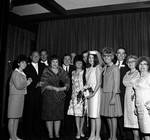 Eydie Gorme and Steve Lawrence with bride and groom and group at Westwood Restaurant