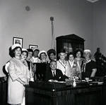 Peter W. Rodino in his office with members of the Rodino Association