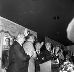 Peter W. Rodino, George McGovern and others at a political event during the 1972 presidential campaign