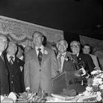 Peter W. Rodino, George McGovern and others at a political event during the 1972 presidential campaign