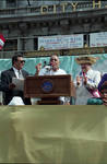 Speeches from the dais during the 1995 Puerto Rican Parade