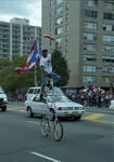 Riding a bicycle in the 1995 Puerto Rican Parade
