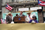 Speeches from the dais during the 1995 Puerto Rican Parade