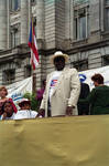 On the dais in the 1995 Puerto Rican Parade