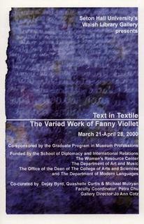 Text in Textile: The Varied Work of Fanny Viollet