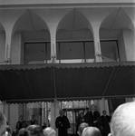 Dias at Lyndon B. Johnson event, Princeton University in front of Woodrow Wilson School by Ace (Armando) Alagna, 1925-2000