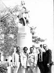 Peter Rodino and others pose before the Columbus statue, Colubus Day Parade by Ace (Armando) Alagna, 1925-2000