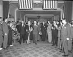 Harry S. Truman is escorted to an event by Ace (Armando) Alagna, 1925-2000