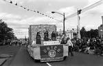 Unico West Essex float in Columbus Day Parade by Ace (Armando) Alagna, 1925-2000