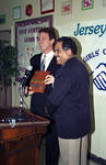 Joe Piscopo at podium with Mayor Sharpe James at Boys and Girls Club event by Ace (Armando) Alagna, 1925-2000