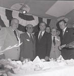 Brendan Byrne, Senator Ted Kennedy and others pose by Ace (Armando) Alagna, 1925-2000
