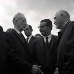 Governor Richard Hughes and others during visit to Liberty Island for signing of the 1965 Immigration Bill by Ace (Armando) Alagna, 1925-2000