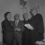 Judge Caruso is sworn in by Ace (Armando) Alagna, 1925-2000