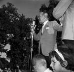 NJ Governor William T. Cahill addresses the crowd from the microphone by Ace (Armando) Alagna, 1925-2000