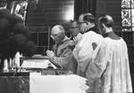 The officiating priest and three concelebrating priests stand at the altar during a Mass for the inauguration of New Jersey Governor Richard by Ace (Armando) Alagna, 1925-2000