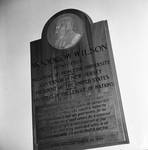Plaque in memory of former Governor and President Woodrow Wilson by Ace (Armando) Alagna, 1925-2000