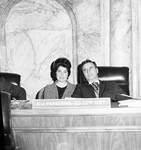 NJ state senator Ned Parsekian and his wife in the senate chambers during opening session by Ace (Armando) Alagna, 1925-2000