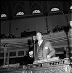 NJ Assembly member Charles J. Irwin speaks in the Assembly chamber by Ace (Armando) Alagna, 1925-2000