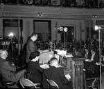 NJ Governor Richard Hughes speaks in the Senate Chamber to the legislature by Ace (Armando) Alagna, 1925-2000