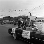 Peter W. Rodino, Columbus Day Man of the Year Colonel Frank Carlone, and Buddy Fortunato ride in the 1985 Columbus Day Parade, Newark, NJ by Ace (Armando) Alagna, 1925-2000