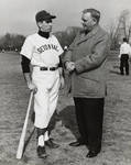 Baseball player Joe Ritter with Coach Owen Carroll